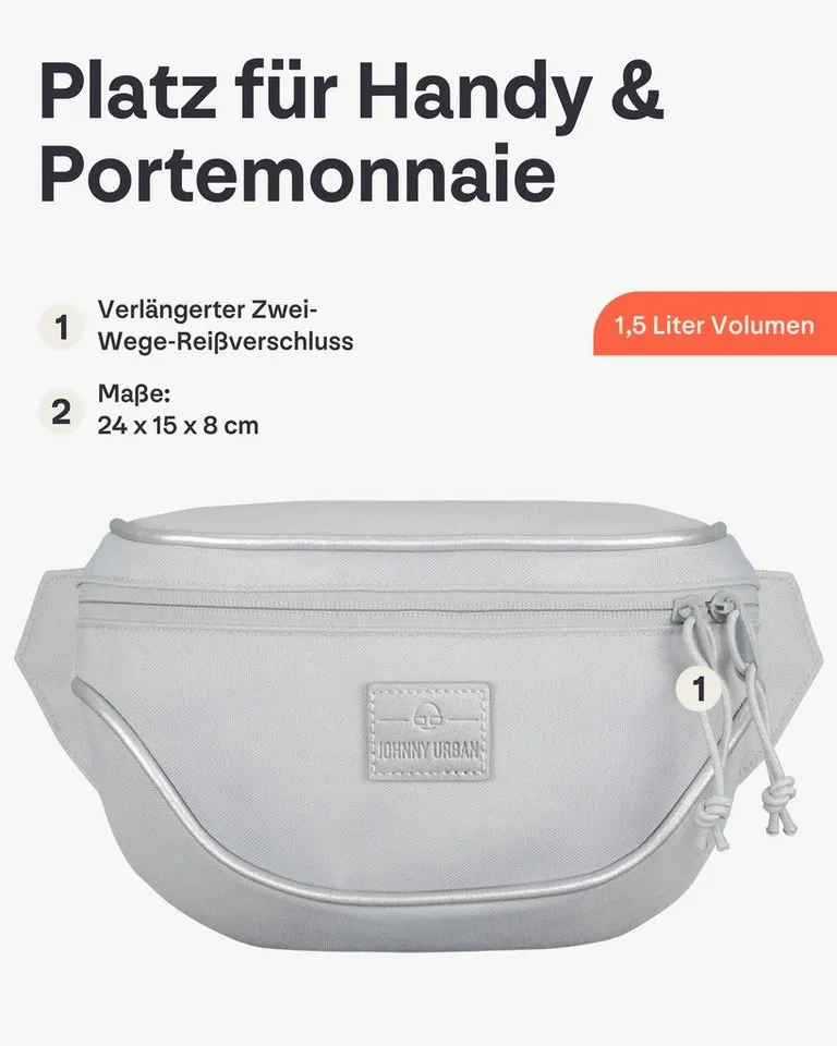 Johnny Urban Gürteltasche Ben Bauchtasche Damen Herren Wasserabweisend (1-tlg), Größenverstellbar, Wasserabweisend, Grau, – Produktbild 3 von 8
