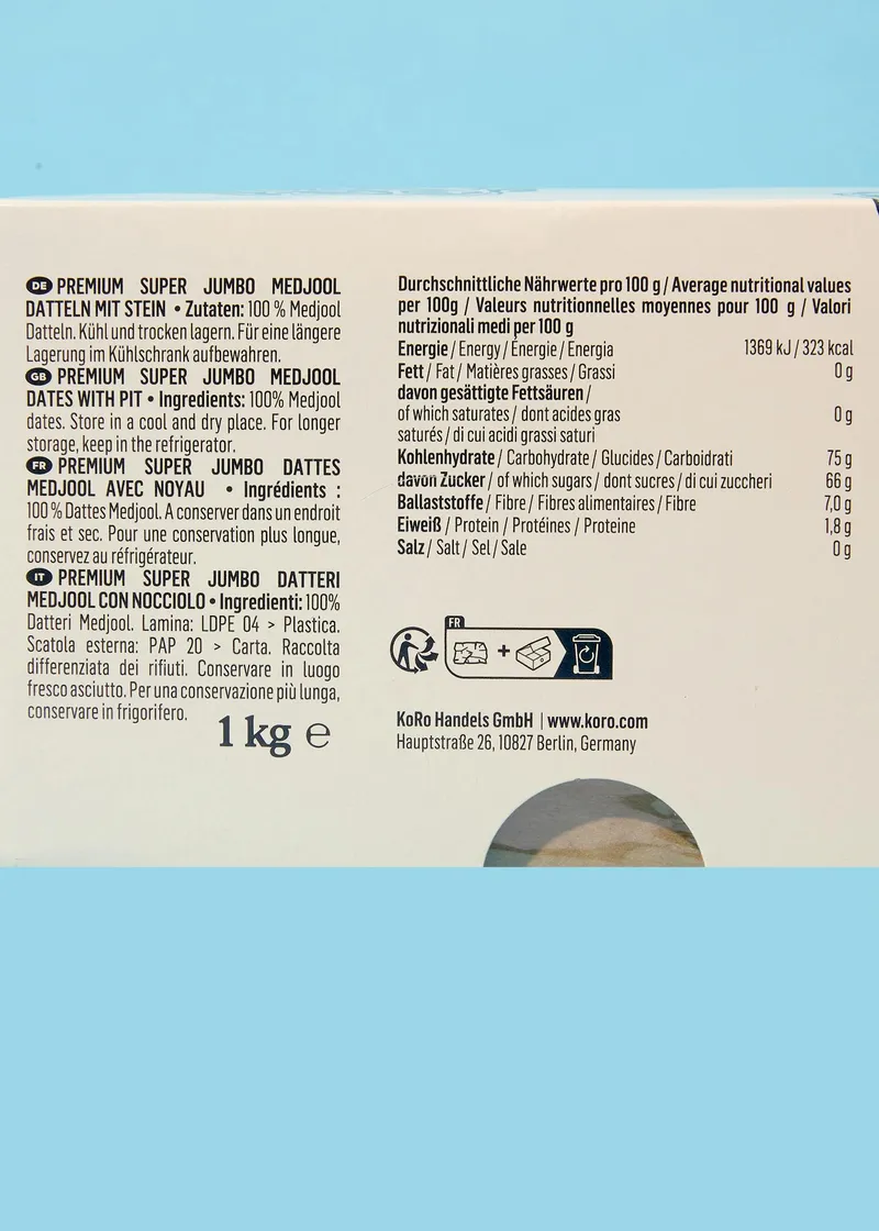 KoRo Premium Medjool Datteln mit Stein 1 kg – Produktbild 5 von 5