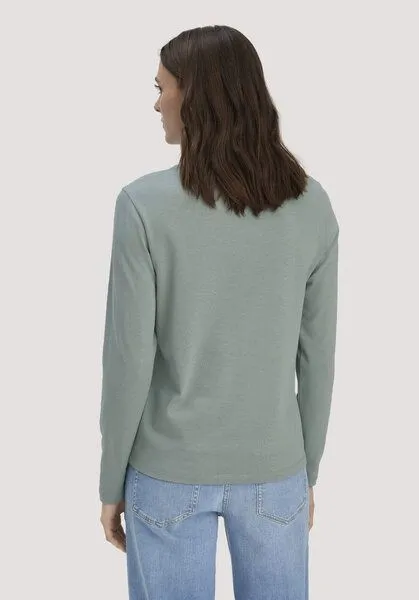 hessnatur hessnatur Langarmshirt aus reiner Bio-Baumwolle, Mattgrün, – Produktbild 2 von 4