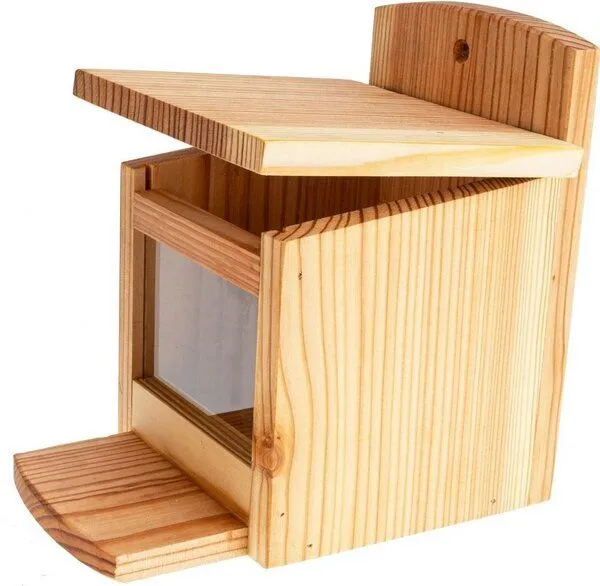 ReineNatur ReineNatur Eichhörnchen Futterhaus – Futterkasten – Lärchenholz- :25 cmxB:18cmxH:25 cm – Produktbild 1 von 4