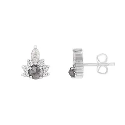 Eppi Eppi Ohrringe mit Salt and Pepper Diamanten und Moissaniten Kruno – Produktbild 1 von 1