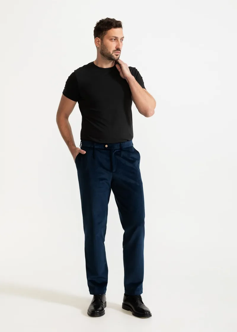 De IONESCU De IONESCU Herren vegan Hose Dacian Corduroy, Dunkelblau, – Produktbild 1 von 2