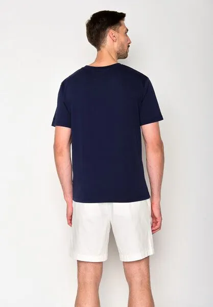 GreenBomb GREENBOMB Nature Sea Vibes Fusion - Lässiges T-Shirt aus Bio-Baumwolle / hochwertiger Print / GOTS / Fair & Vegan, Blau (marineblau), – Produktbild 4 von 4