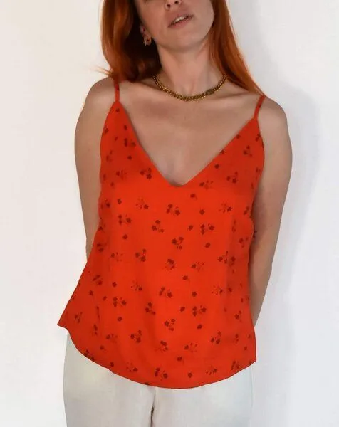 Aatise Aatise Zuvy Spaghettiträger Tank Top bedruckt 100% Ecovero, Rot, – Produktbild 2 von 3