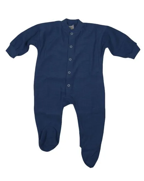 Cosilana Cosilana Baby Schlafanzug 1-tlg mit Fuss Woll-Frottee, Marine, – Produktbild 1 von 1