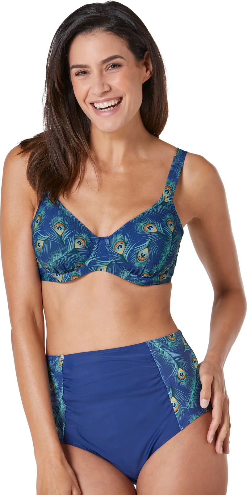 feel good Bikini-Oberteil royalblau-blaugrün-bedruckt, Royalblau-blaugrün-bedruckt, – Produktbild 2 von 2