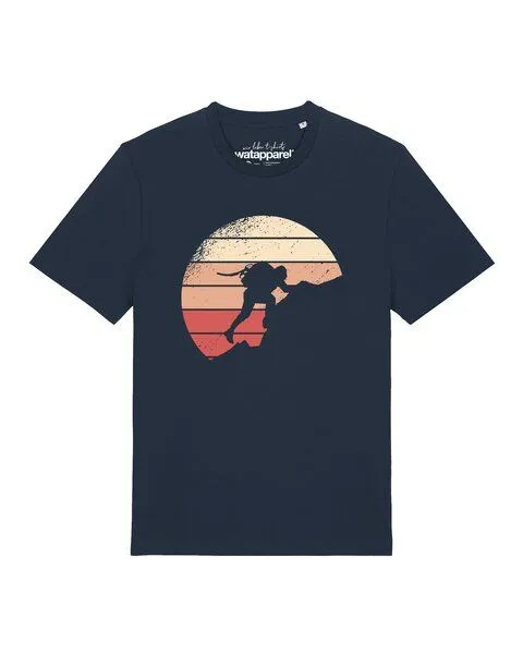watapparel watapparel T-Shirt Unisex Mountain Climbing, French navy, – Produktbild 1 von 3