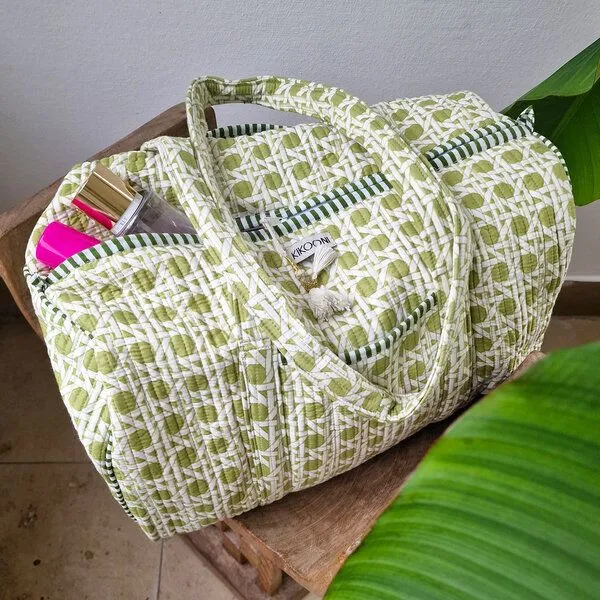 KIKOONI KIKOONI handgefertigte große Baumwolltasche "K. Shopper", Green tree, – Produktbild 4 von 4