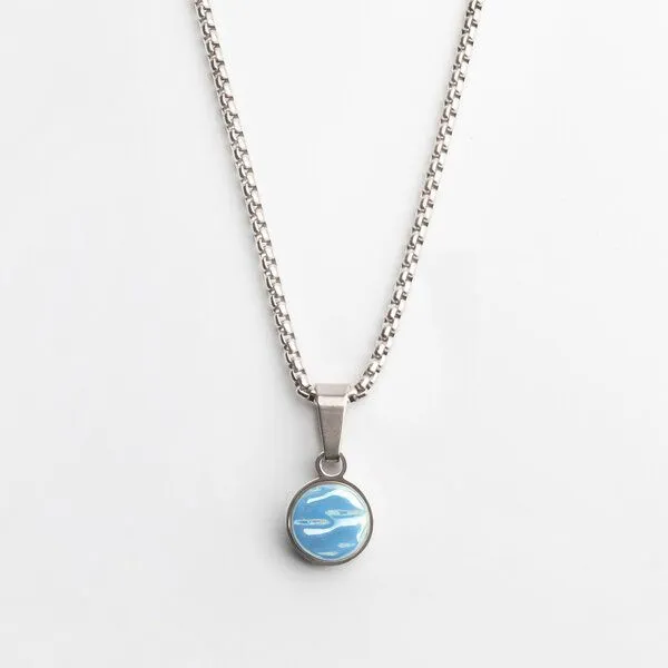 ALEXASCHA ALEXASCHA Kurze Kette mit Anhänger | Mix & Match | Silber, Azurblau, – Produktbild 1 von 4
