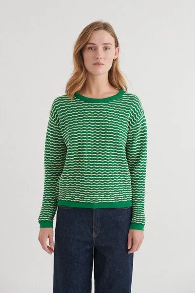 Basic Apparel Basic Apparel Leichter Sommerpullover CASHI aus Bio-Baumwolle, Grün-abundant-green-birch, – Produktbild 1 von 4