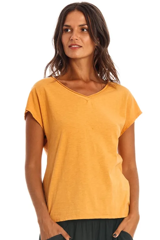 RAVENS VIEW IBIZA RAVENS VIEW IBIZA Damen vegan T-Shirt Arizona Gold Sand Gelb, Dunkelgelb, – Produktbild 2 von 2