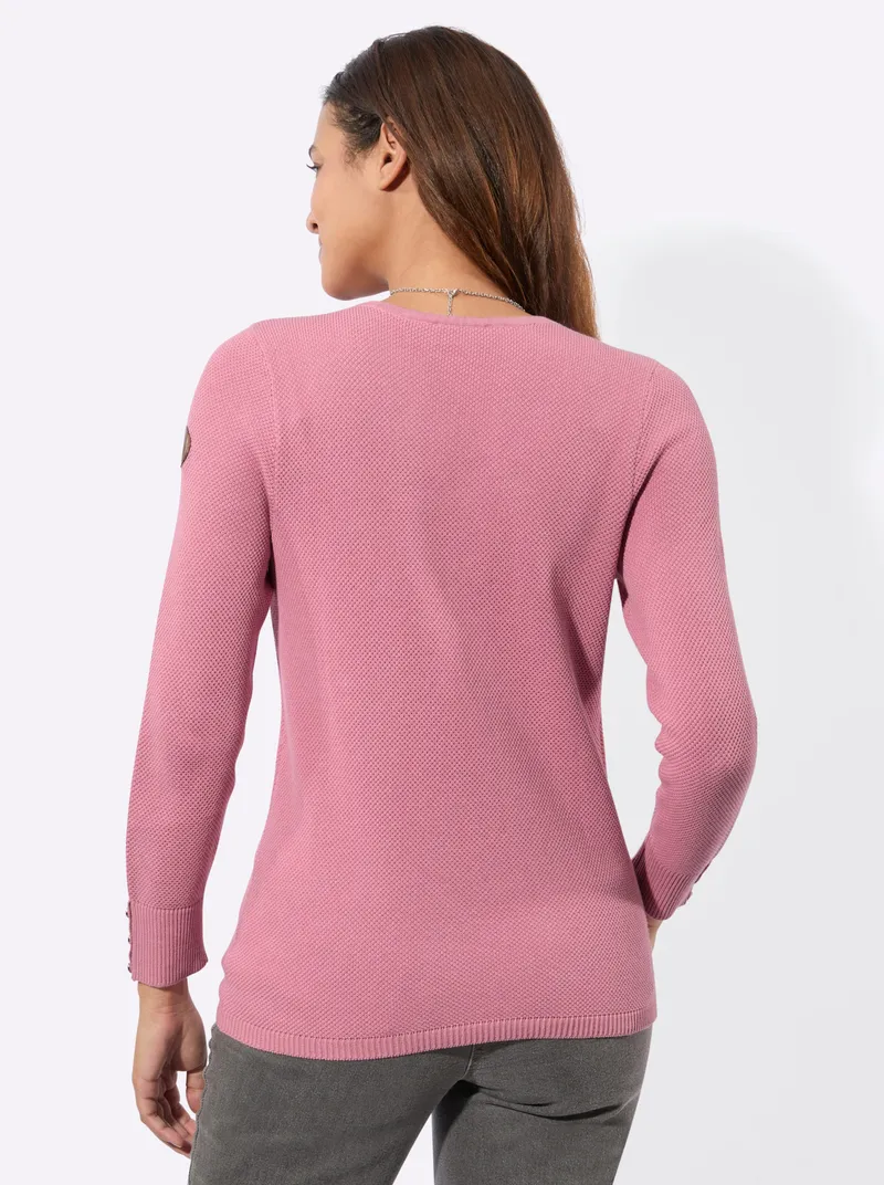Witt V-Ausschnitt-Pullover altrosa, Altrosa, – Produktbild 2 von 2