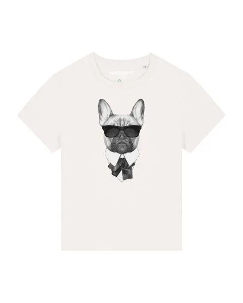watapparel watapparel T-Shirt Frauen Ein fescher Hund, Off white, – Produktbild 1 von 4