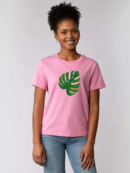 watapparel watapparel T-Shirt Frauen Monstera 2.0, Bubble pink, – Produktbild 1 von 4