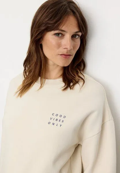 recolution Damen Sweatshirt aus Bio-Baumwolle - NERINE GOOD VIBES - recolution, Arctic white (weiß), – Produktbild 3 von 4