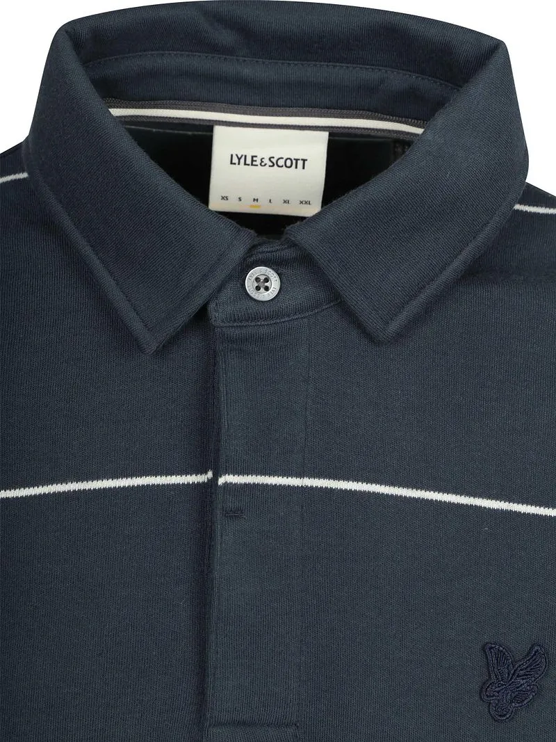Lyle and Scott Lyle and Scott Rugby Poloshirt Streifen Marine - Größe XL, Dunkelblau, – Produktbild 4 von 5