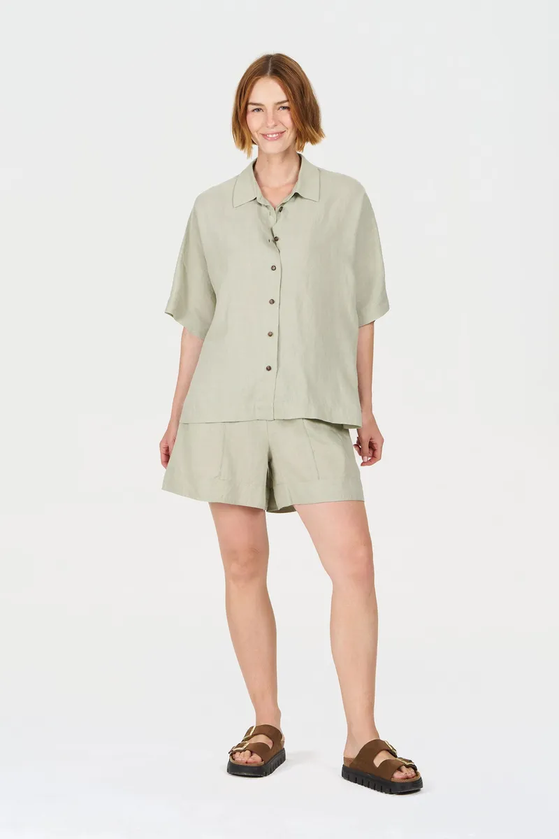 KOMODO KOMODO Damen vegan Hemd Kimono Weiches Salbei, Hellgrün, – Produktbild 1 von 2