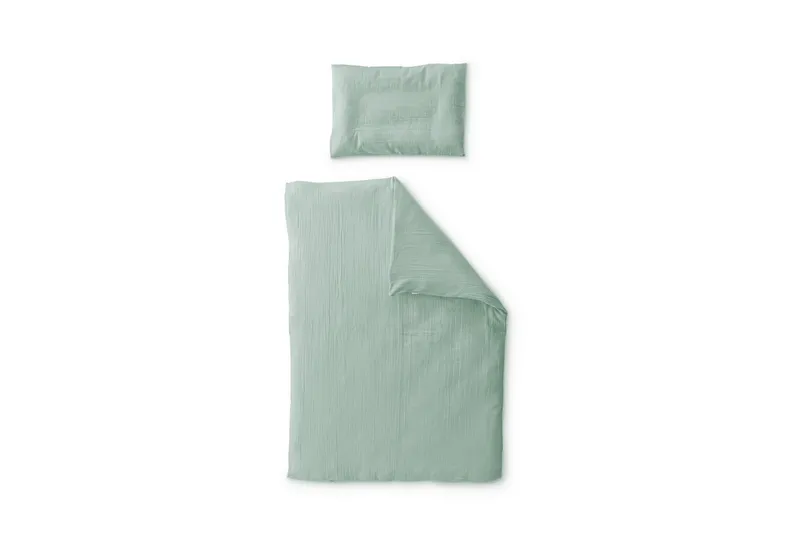 Ehrenkind Kinderbettwäsche Kinder Bettwäsche, 100% Bio-Baumwolle, Standard 100 by Oeko-TEX, Kinderbettwäsche 100x135 cm Musselin, Grün, – Produktbild 1 von 5