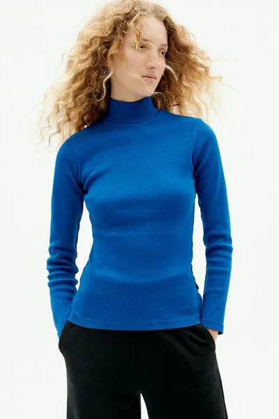 thinking mu thinking mu Langarmshirt - Rib Aine - aus Bio-Baumwolle, Blau (klein blue), – Produktbild 2 von 4