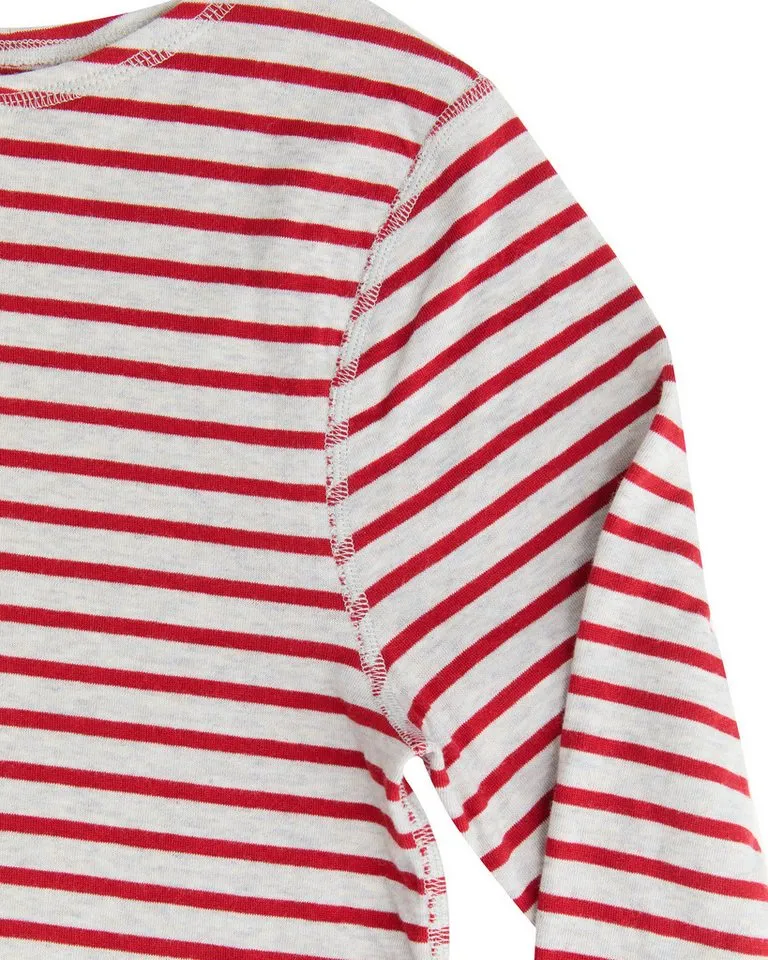 Leela Cotton Leela Cotton Langarmshirt Damen Wendelangarmshirt, Beige|rot, – Produktbild 2 von 3