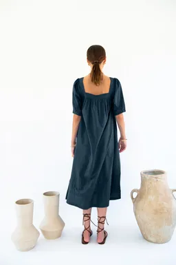 Neu Nomads Neu Nomads Damen vegan Kleid Elisa Quadratischer Ausschnitt Mitternacht – Produktbild 1 von 1