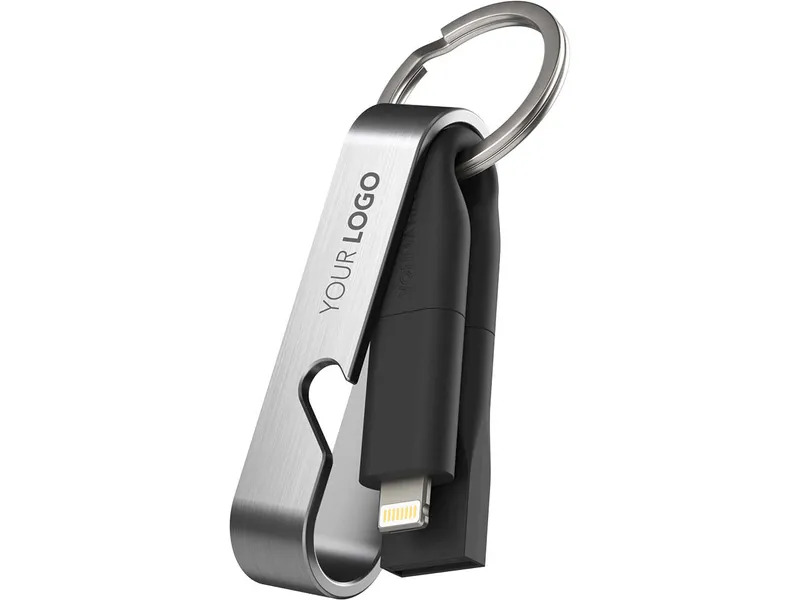 VONMÄHLEN VONMÄHLEN All-in-One Ladekabel, Schlüsselanh., Fl.öffner "HIGH SIX" inkl. Gravur, silber – Produktbild 1 von 1