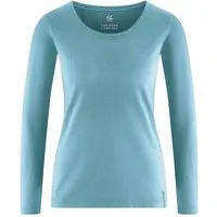 HempAge HempAge Damen Langarmshirt THC LINE Hanf/Biobaumwolle, Wave (blau), – Produktbild 1 von 2