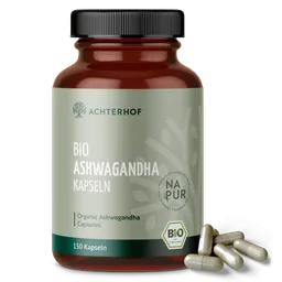 vom Achterhof Bio Ashwagandha Kapseln (150 Kapseln) – Produktbild 1 von 1