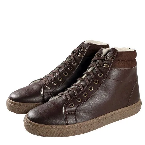Fairticken Fairticken Shoes gefütterte Winter Hi-Sneaker MERCAN, Cognac (braun), – Produktbild 4 von 4