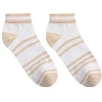 LANIUS LANIUS Sneaker Socken Streifen aus Bio-Baumwolle, White/rose-melange, – Produktbild 1 von 1