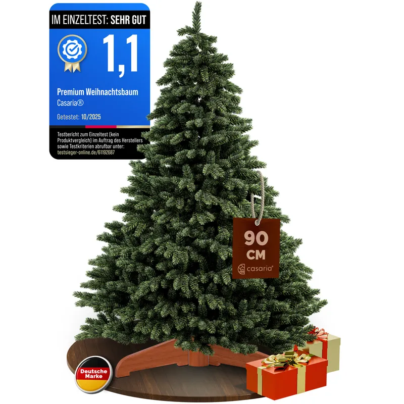 Casaria® Casaria® Künstlicher Weihnachtsbaum Premium 90cm PE / PVC mit Holzständer FSC® – Produktbild 1 von 2