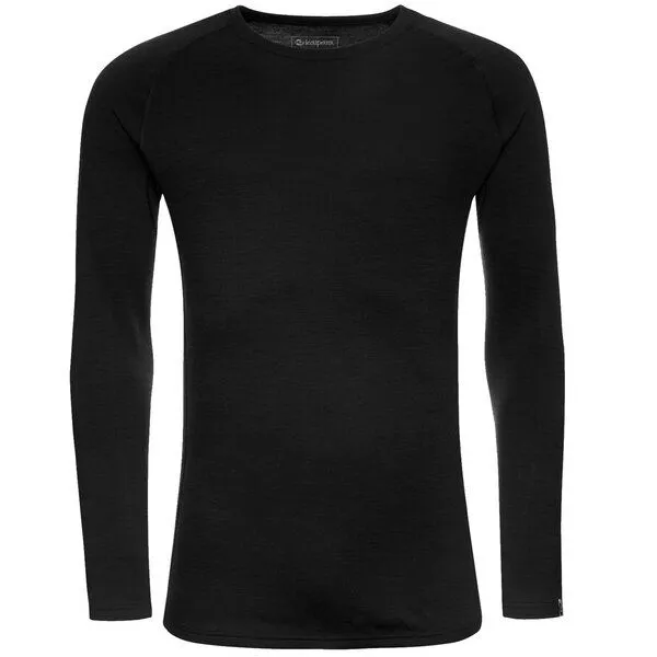 Kaipara - Merino Sportswear Kaipara - Merino Sportswear Merino Raglan langarm Unterhemd Herren Slimfit 250, Schwarz, – Produktbild 1 von 2
