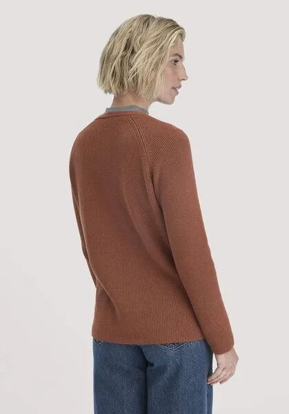 hessnatur hessnatur Strick Pullover Regular aus reiner Bio-Baumwolle, Rost, – Produktbild 2 von 4