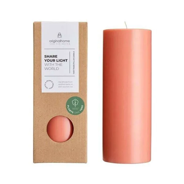 Originalhome Originalhome Geruchsneutrale Stumpenkerze – vegan & fair., Rosa (apricot), – Produktbild 1 von 4