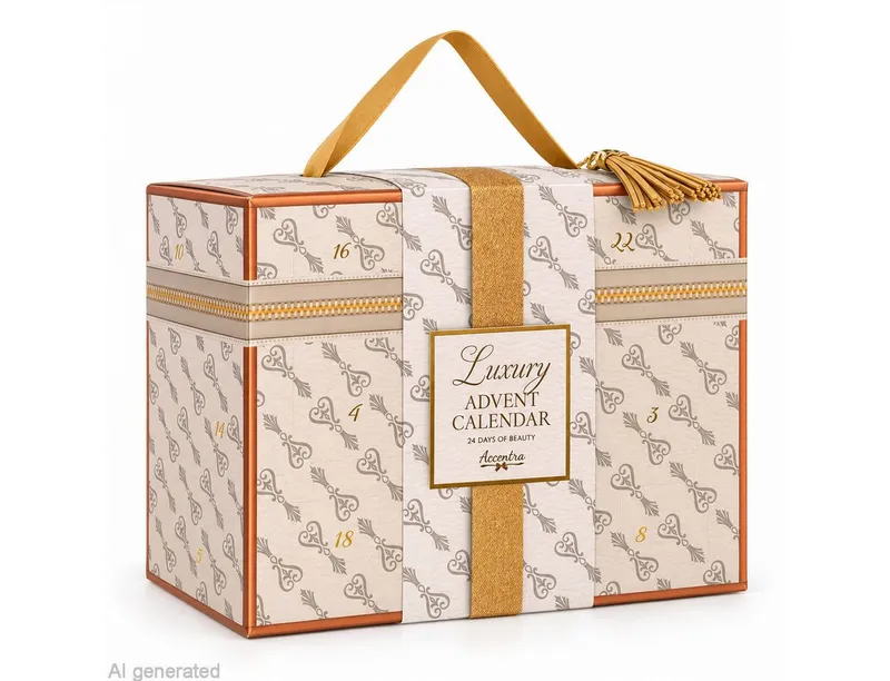 Accentra Accentra Kosmetik-Adventskalender LUXURY CASE für Frauen - XXL Beauty Weihnachtskalender Körperpflege (Packung), Vegane Kosmetik, Designed in Germany, Goldfarben, – Produktbild 1 von 5