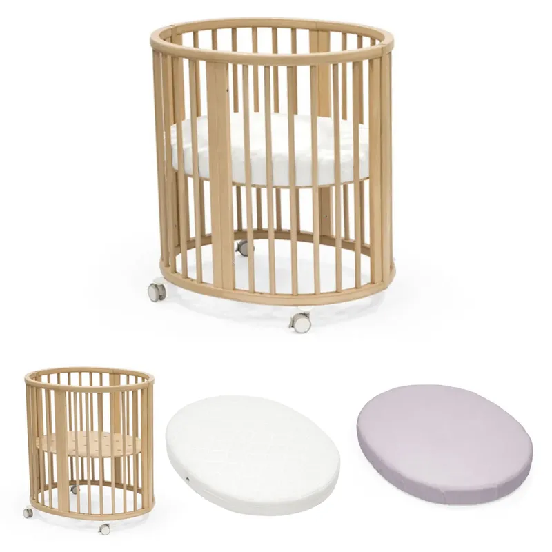 Stokke Set Sleepi Mini Wiegen mit Mini-Matratze und Spannbettlaken - Natural - Lavender, Natural - lavender, – Produktbild 1 von 1