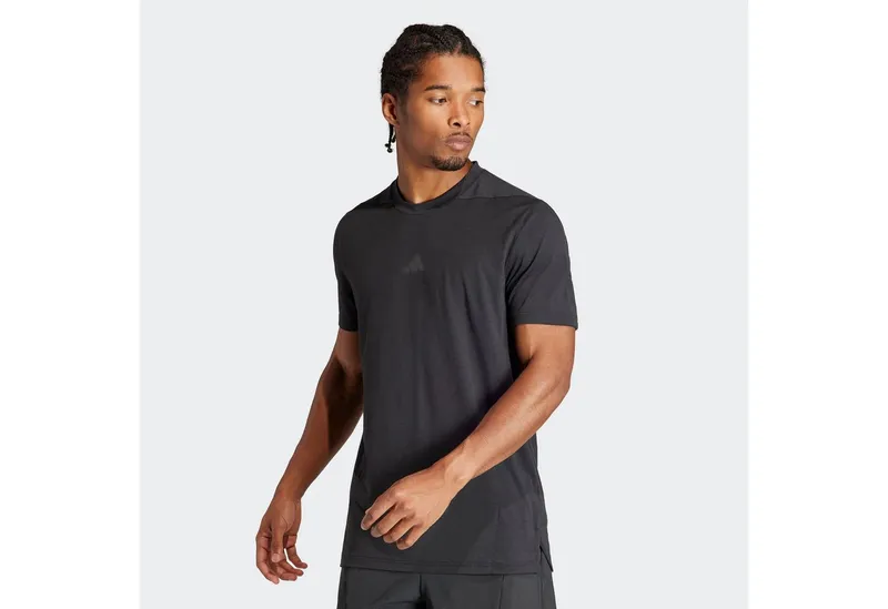 adidas Performance adidas Performance T-Shirt DESIGNED FOR TRAINING WORKOUT mit Rundhalsausschnitt, ohne Verschluss, sportlicher Stil, Schwarz, – Produktbild 1 von 4