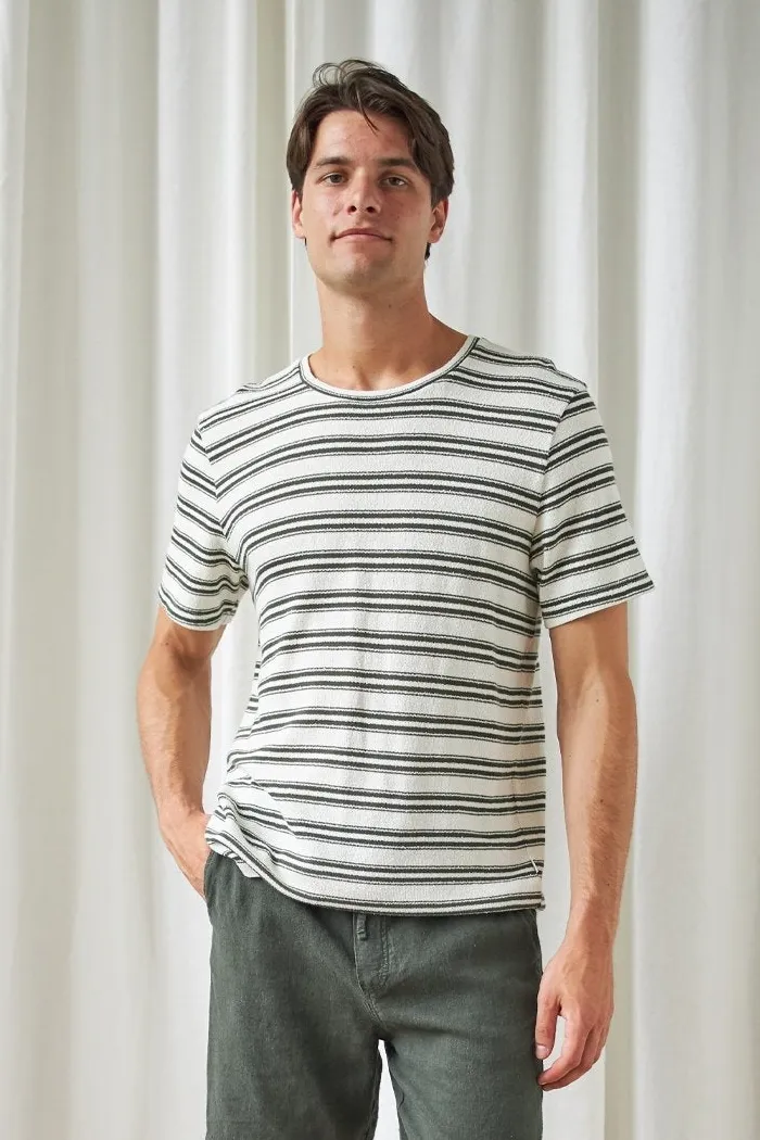 TWOTHIRDS TWOTHIRDS Herren vegan T-Shirt Wight Grün Gestreift, Dunkelgrün, – Produktbild 2 von 2
