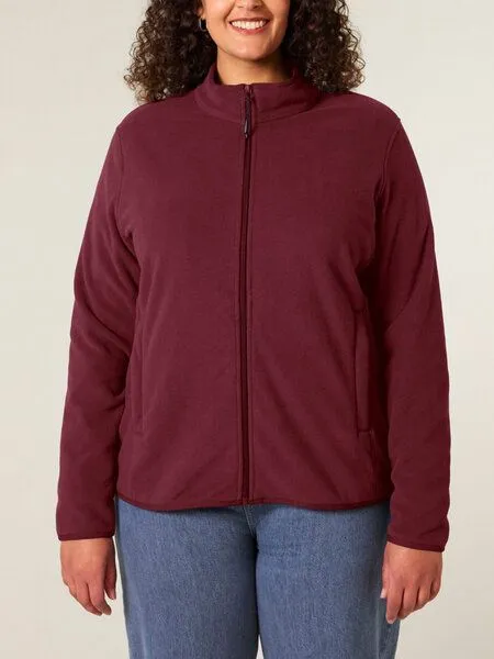 Human Family Human Family Basic Damen Fleecejacke "Guide" aus recyceltem Polyester, Burgunder, – Produktbild 1 von 4