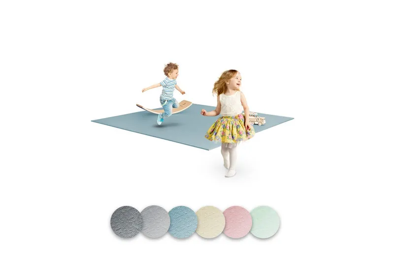 Ehrenkind Spielmatte Krabbelmatte Pro, rutschfeste Babymatte, Spielmatte (Exzellenter Schutz beim Spielen & Toben, Warm, isolierend & weich, 180x120 cm), Extra dick und soft, Made in Germany, Oeko-Tex 100, Spielmatte Baby, Blau|grau, – Produktbild 1 von 5