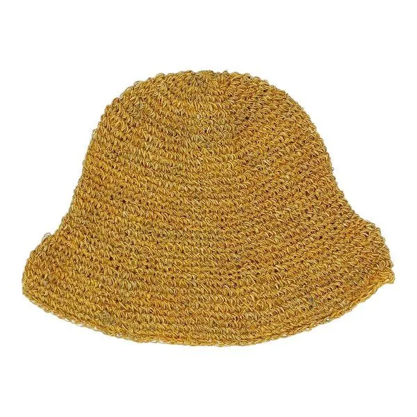 short'n'pietz short'n'pietz gehäkelter Sommerhut aus reinen Hanffasern, Gelb, – Produktbild 1 von 5