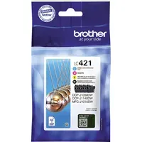 Brother 4er Set Brother Tintenpatronen LC-421BK/C/M/Y schwarz, cyan, magenta, gelb – Produktbild 2 von 3