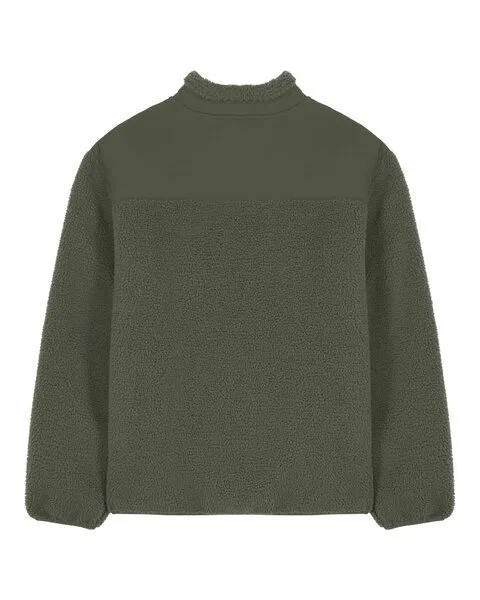 Kultgut Kultgut PRE-Order- New Recycling Generation - Kuschelige Sherpa Fleecejacke / With Love, Grün, – Produktbild 2 von 3