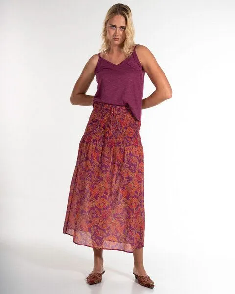 Alma & Lovis Alma & Lovis 2 in 1: Print-Kleid und -Rock aus Bio-Baumwoll-Batist | Phoenix Skirt Dress, Viola (pink-lila), – Produktbild 2 von 4
