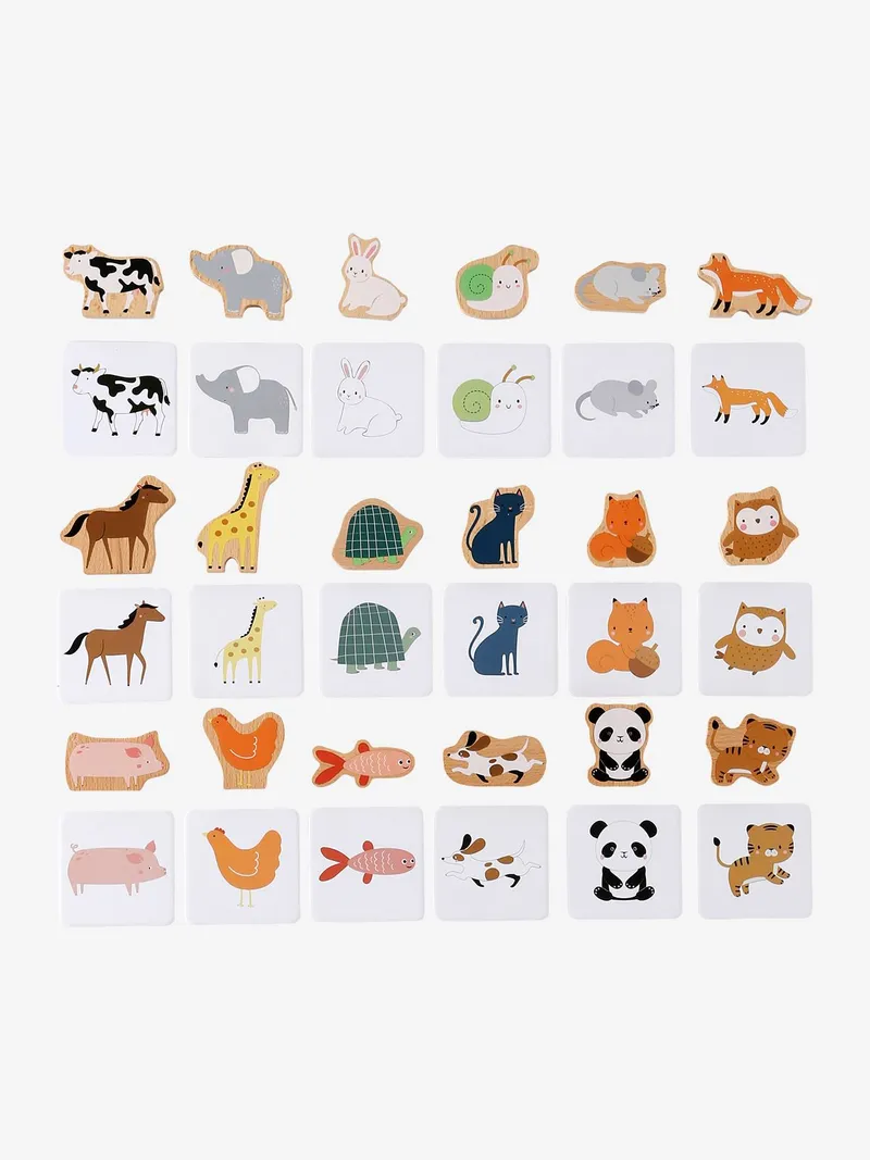 Vertbaudet Vertbaudet Kinder Logikspiele TIERE aus Holz FSC®, Weiß, – Produktbild 3 von 4