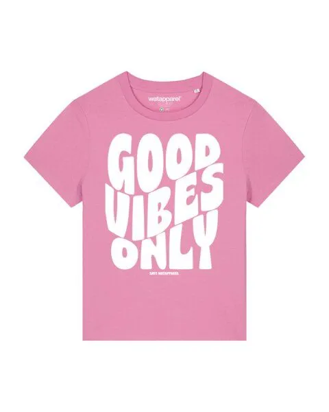 watapparel watapparel T-Shirt Frauen Good vibes only, Bubble pink, – Produktbild 1 von 3