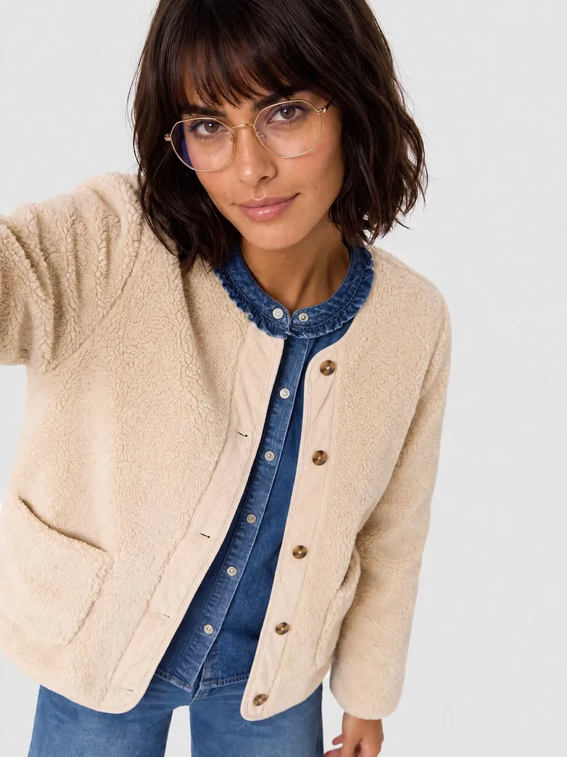 Vertbaudet Umstandsjacke, Wollweiß, – Produktbild 4 von 4