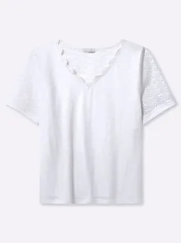 sheego by Joe Browns V-Shirt weiß – Produktbild 1 von 1