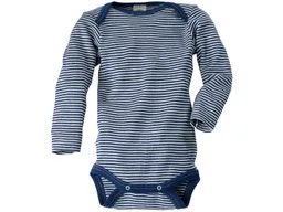 Cosilana Cosilana Baby Body Langarm Wolle Seide blau-geringelt Gr. 62/68 – Produktbild 1 von 1