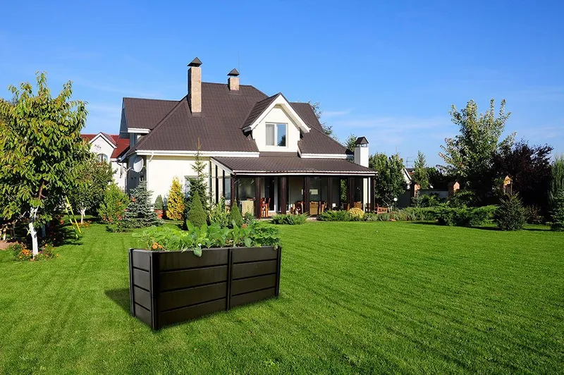 KHW KHW Hochbeet Demeter XL - schmal, MADE IN GERMANY BxTxH: 158x44x61 cm, Schwarz, – Produktbild 5 von 5